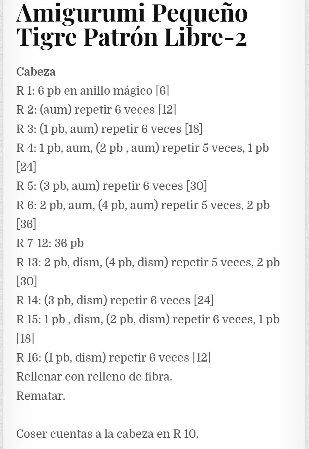 Amigurumi Pequeño Tigre Patrón Libre: Tutorial Completo de Móc Len Hình Con Hổ Nhỏ