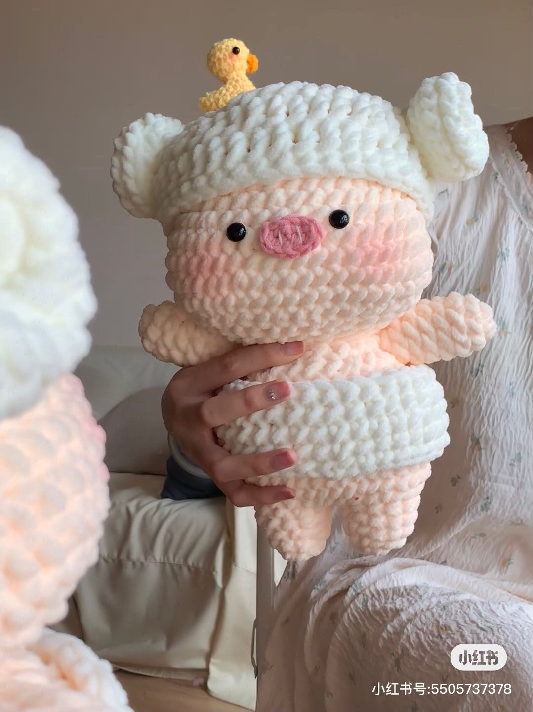 Amigurumi Pig Pattern Chart: Head, Body, Arms, Hat and Bag Instructions