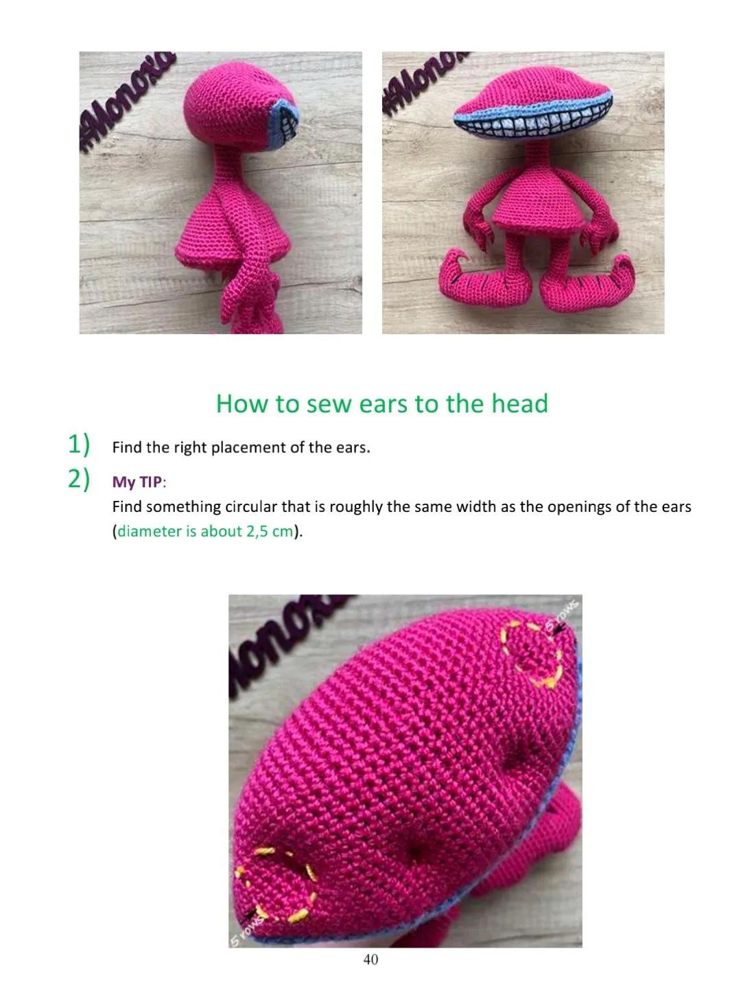 Amigurumi Pink Mosquito and Ickis Crochet Patterns Part 2