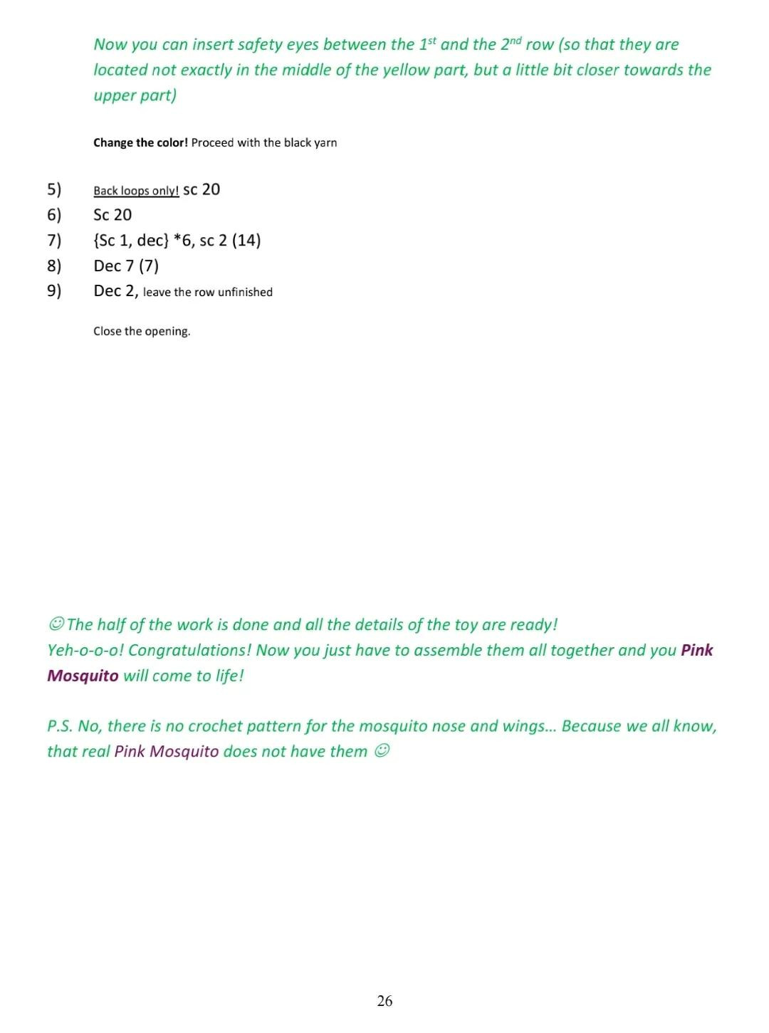 Amigurumi Pink Mosquito and Ickis Crochet Patterns Part 2