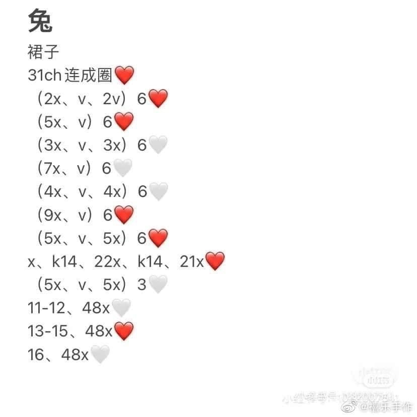 Amigurumi Rabbit and Bear Crochet Pattern with Dress Chart