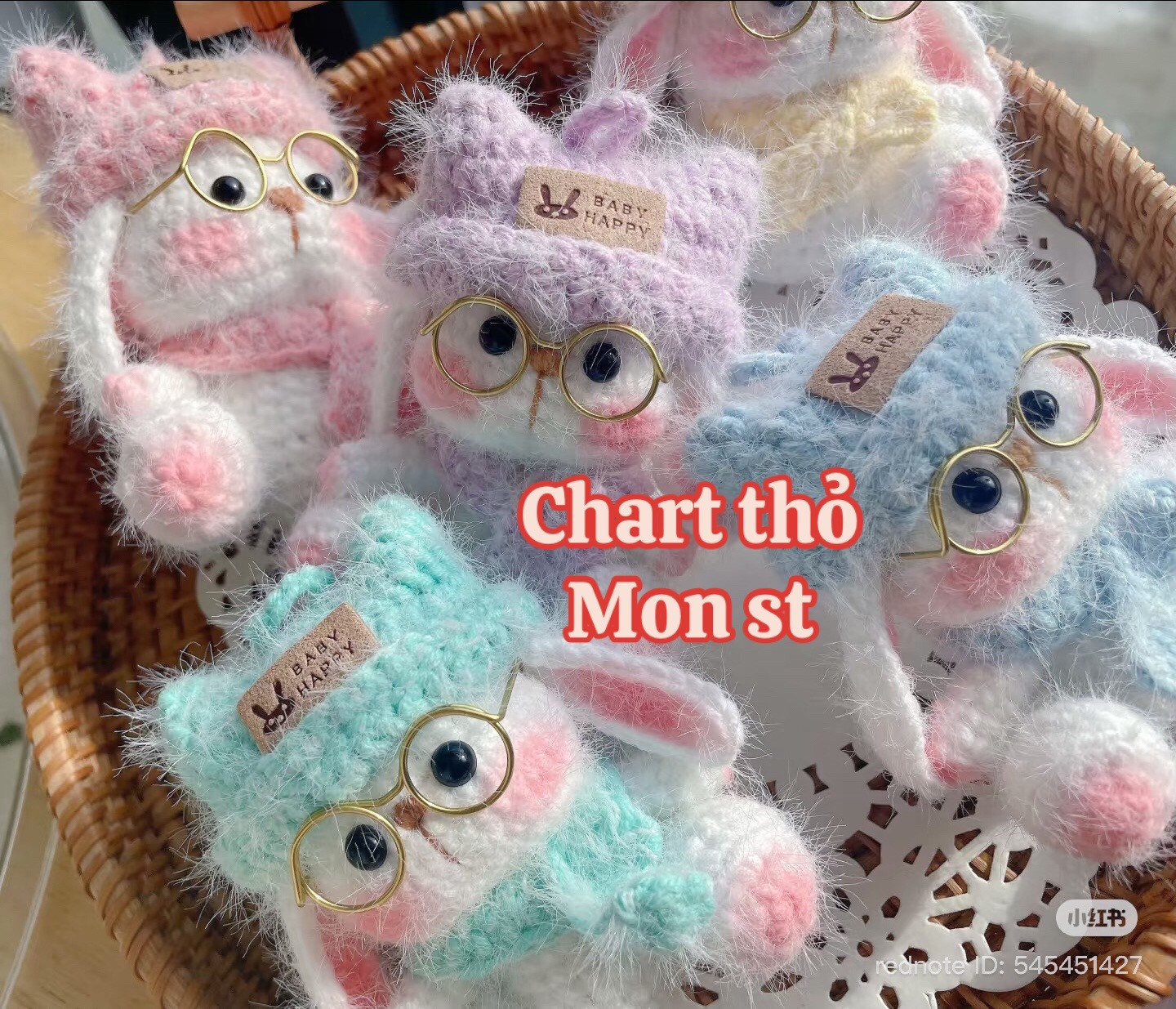 Amigurumi Rabbit Chart with Glasses and Hat Pattern