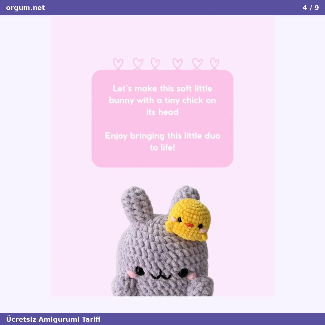 Amigurumi Tavşan ve Civciv İkili Set - Ücretsiz Manken Tarifi