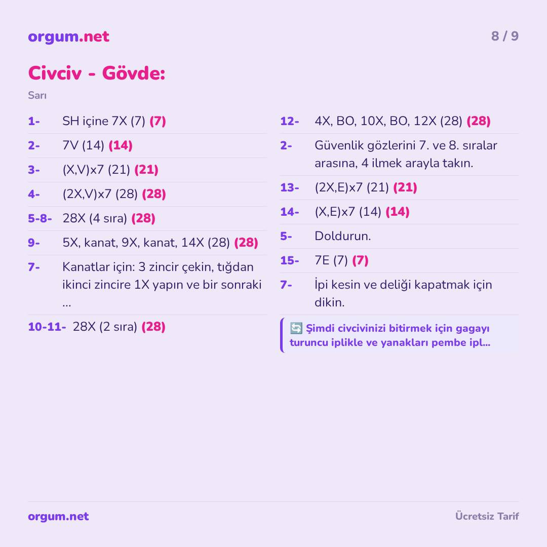 Amigurumi Tavşan ve Civciv İkili Set - Ücretsiz Manken Tarifi