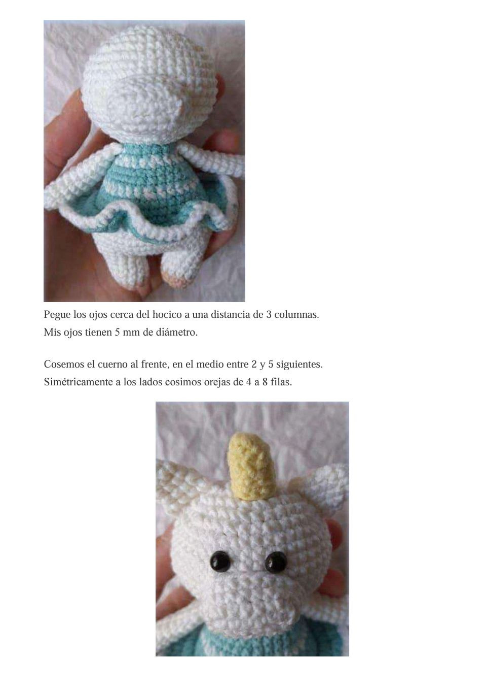 Amigurumi Unicorn Mágico PDF Patrón Gratis Paso a Paso