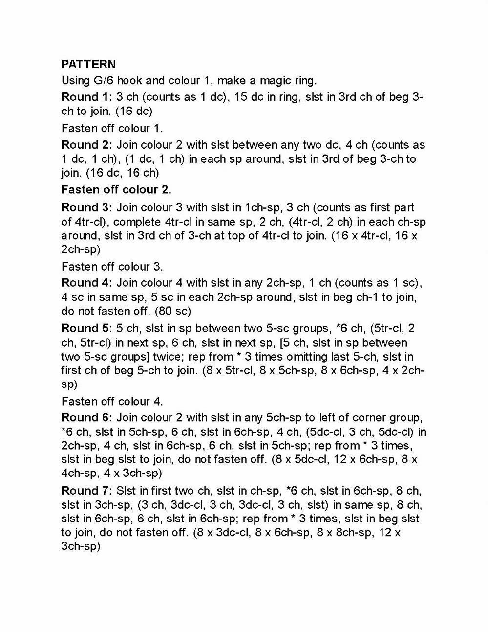 Aphrodite Crochet Granny Square Pattern Chart by Hattie Risdale