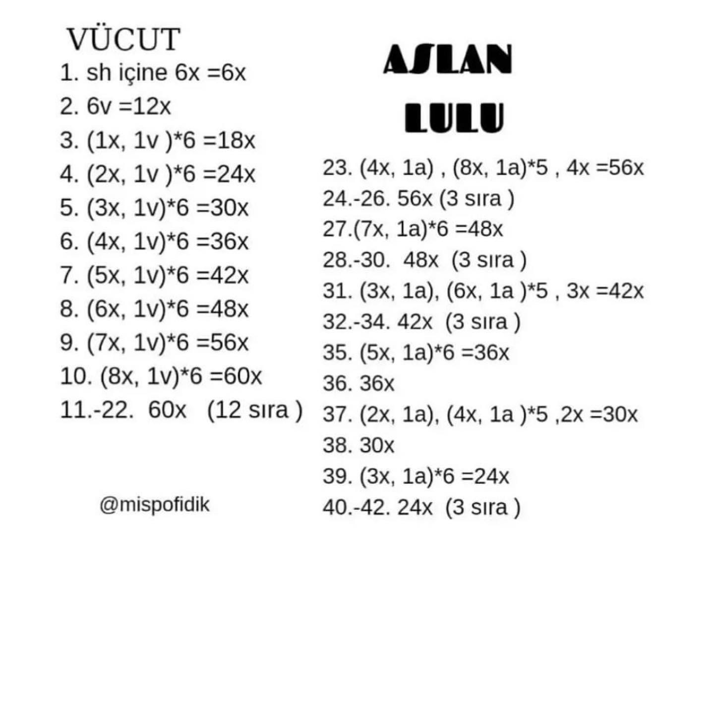 Aslan Lulu - Ücretsiz Amigurumi Tarifi: Turuncu ve Sarı Aslan Örgü Deseni