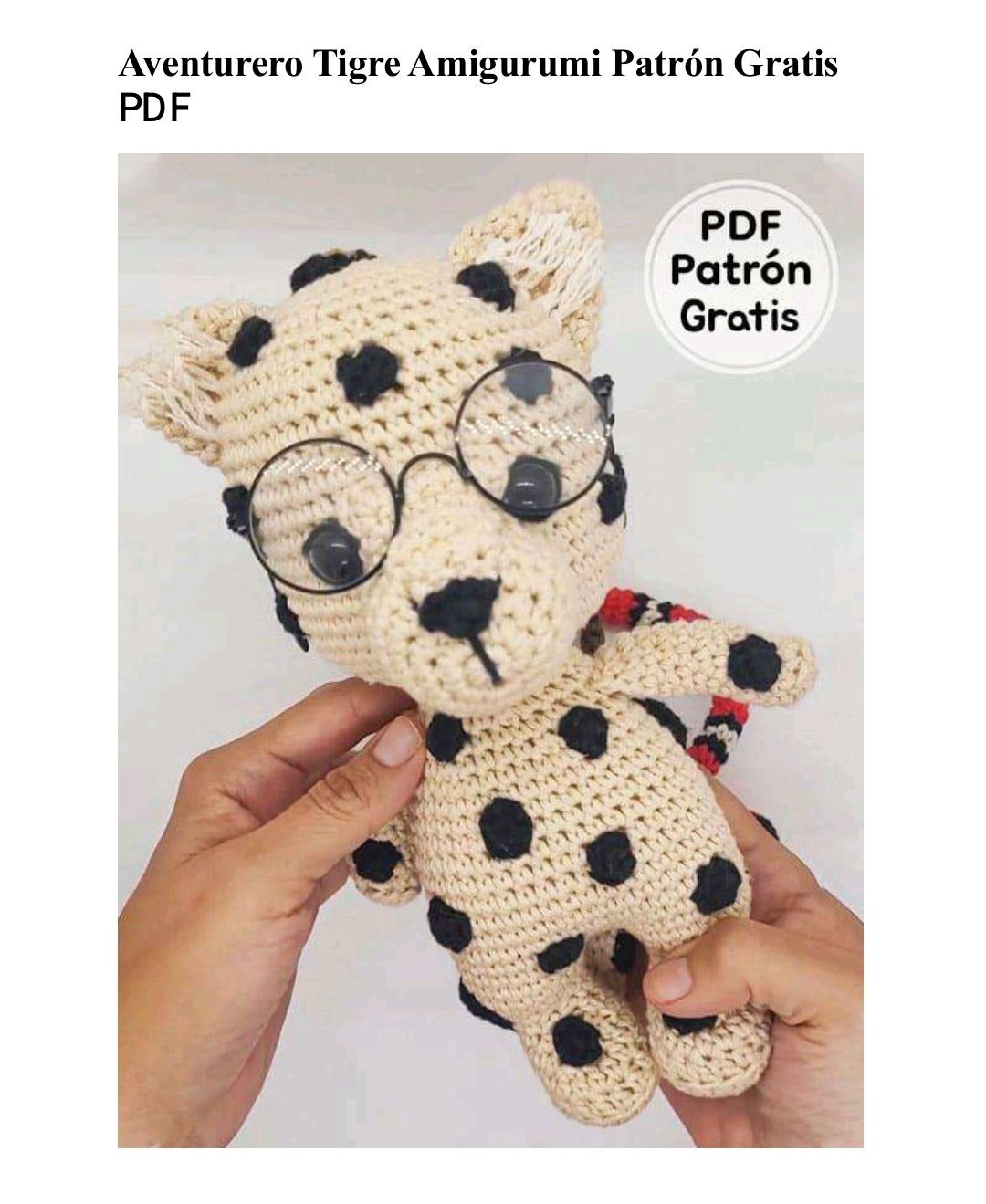 Aventurero Tigre Amigurumi Patrón Gratis PDF