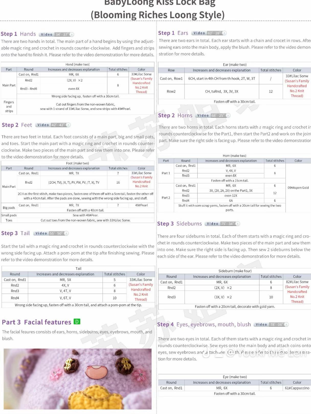 BabyLoong Kiss Lock Bag Pattern - Bountiful Bliss & Blooming Riches Styles