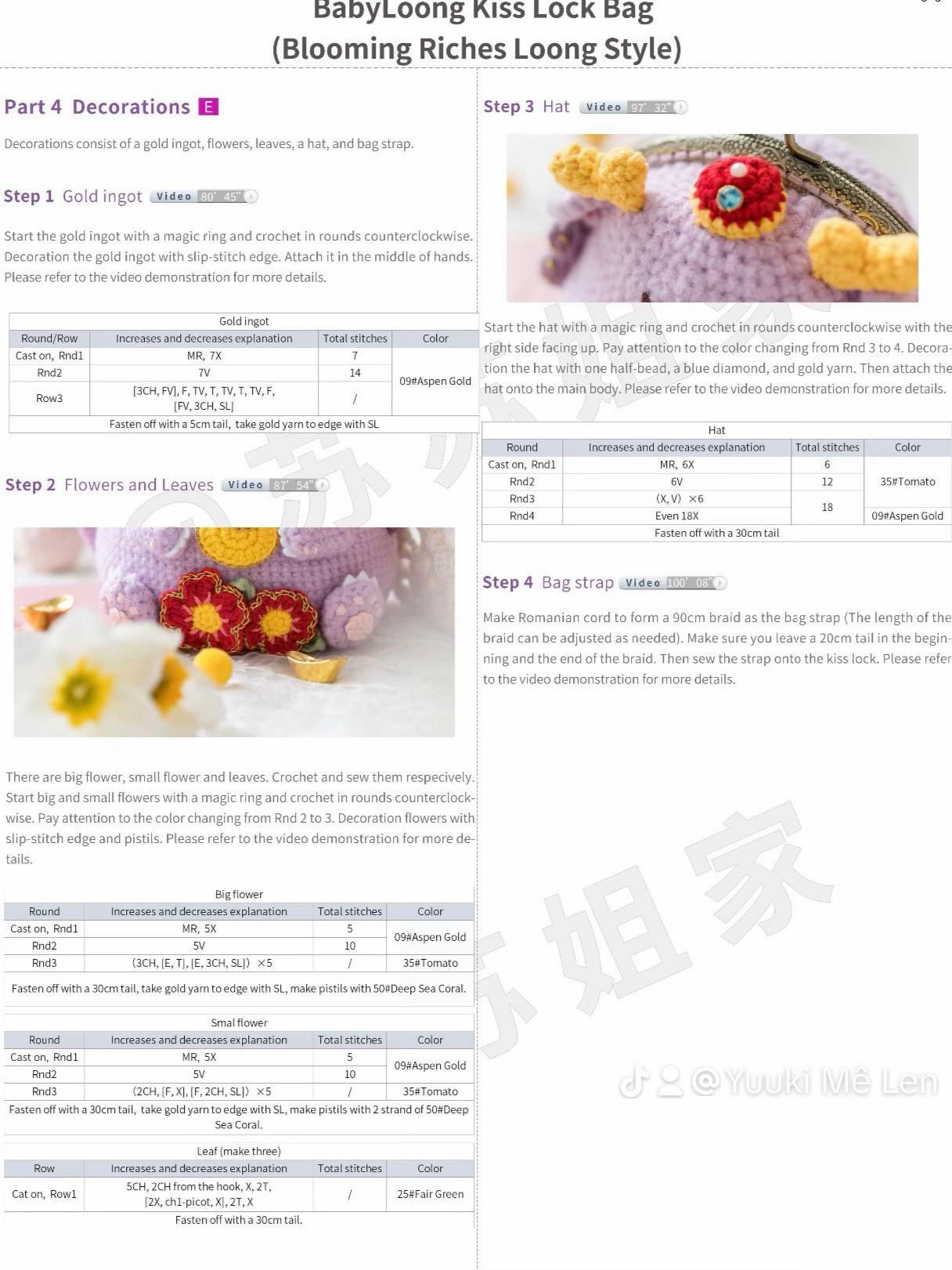 BabyLoong Kiss Lock Bag Pattern - Bountiful Bliss & Blooming Riches Styles