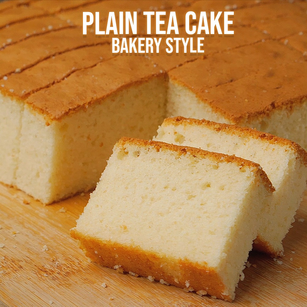 Bakery Style Plain Tea Cake Recipe - No Butter, Soft & Moist