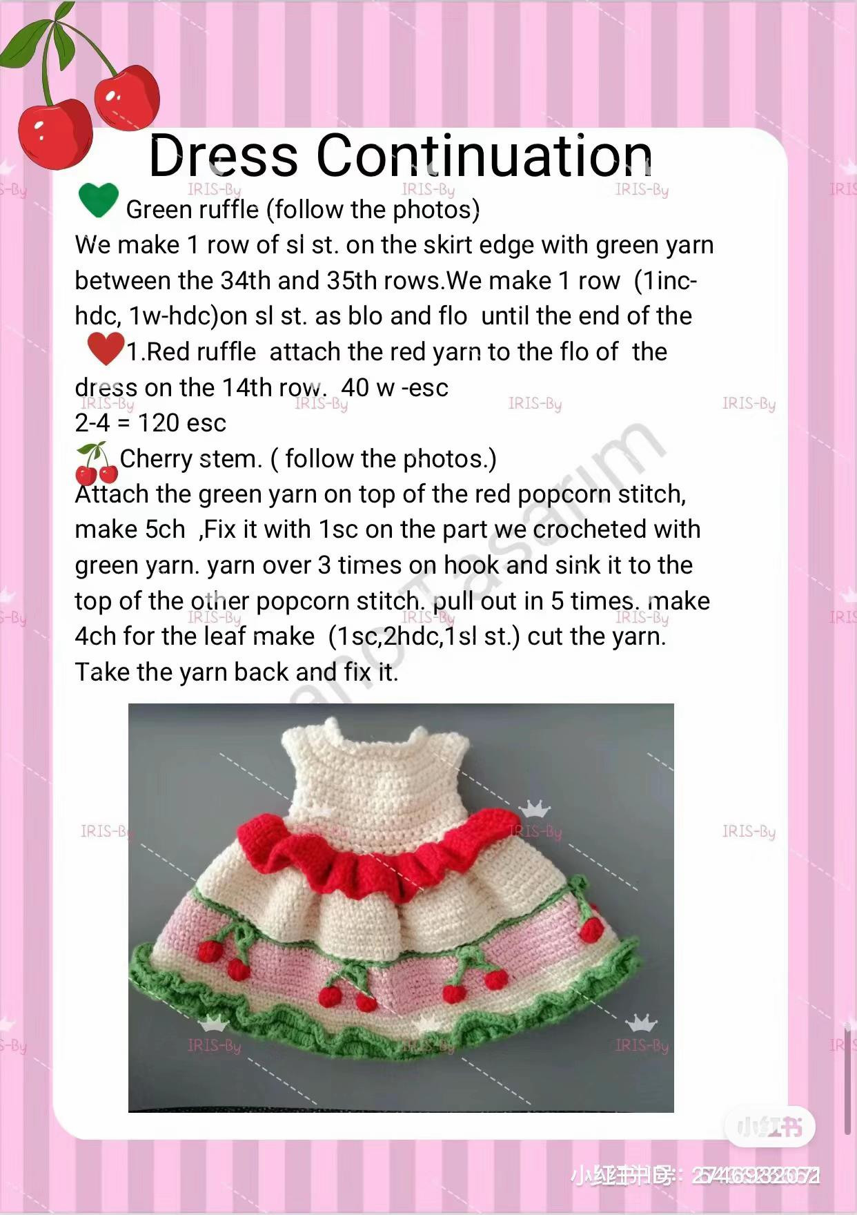 Balca Doll Crochet Pattern: Cherry Dress and Hair Tutorial