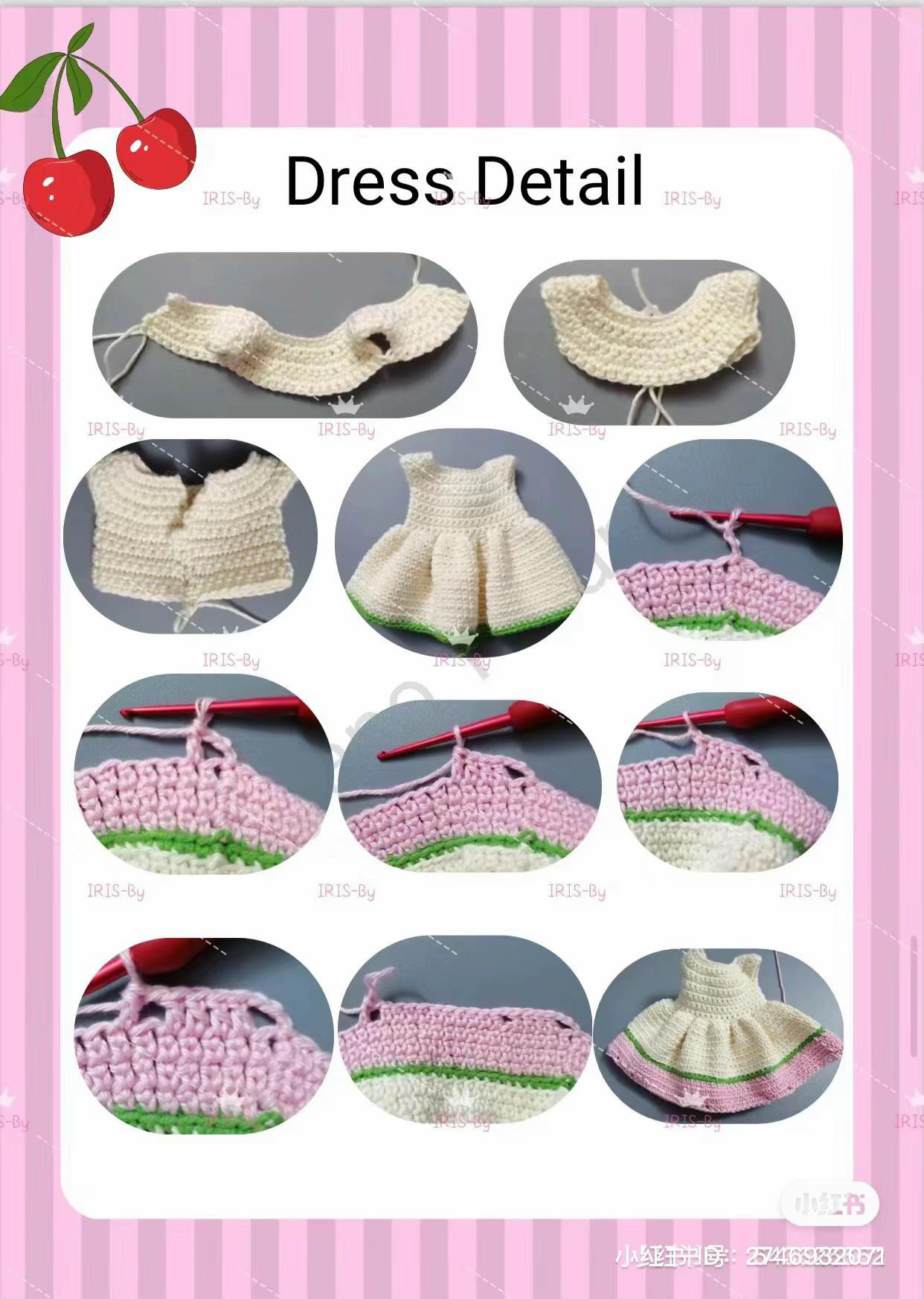 Balca Doll Crochet Pattern: Cherry Dress and Hair Tutorial