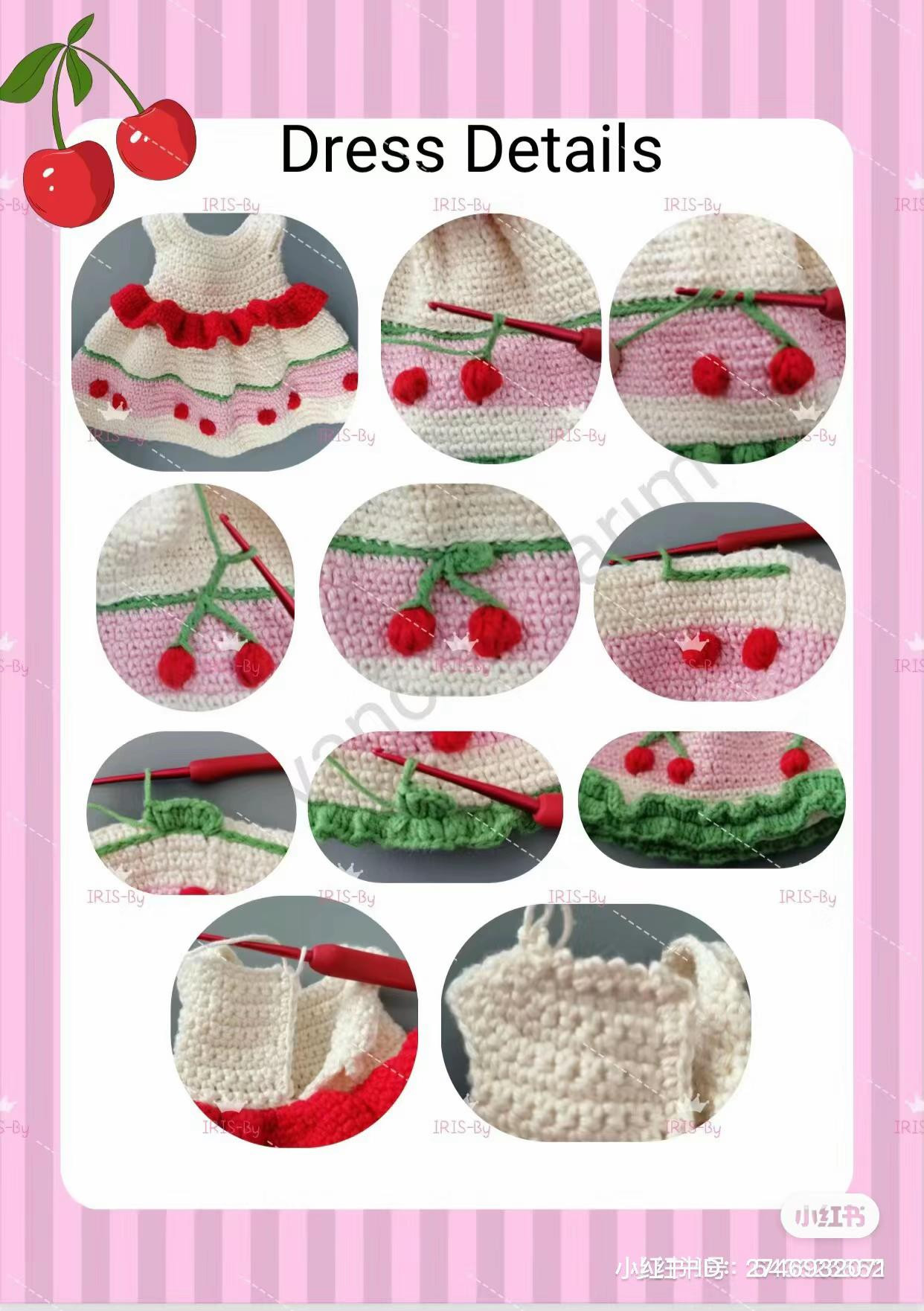 Balca Doll Crochet Pattern: Cherry Dress and Hair Tutorial