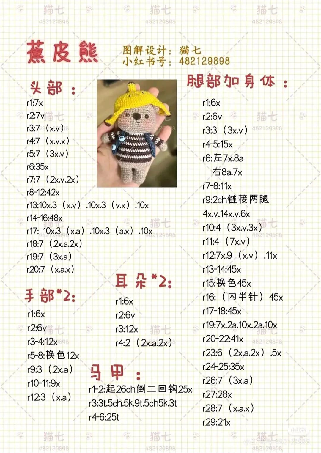 Banana Bear and Green Duck Banana Hat Crochet Patterns