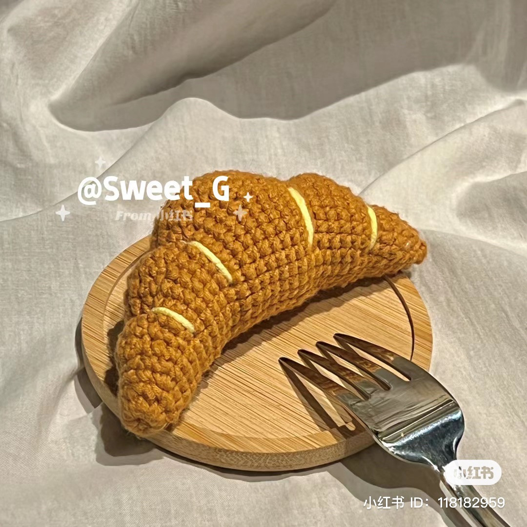 Bảng Chart Móc Len Bánh Sừng Trâu (Croissant) - Flat Pattern