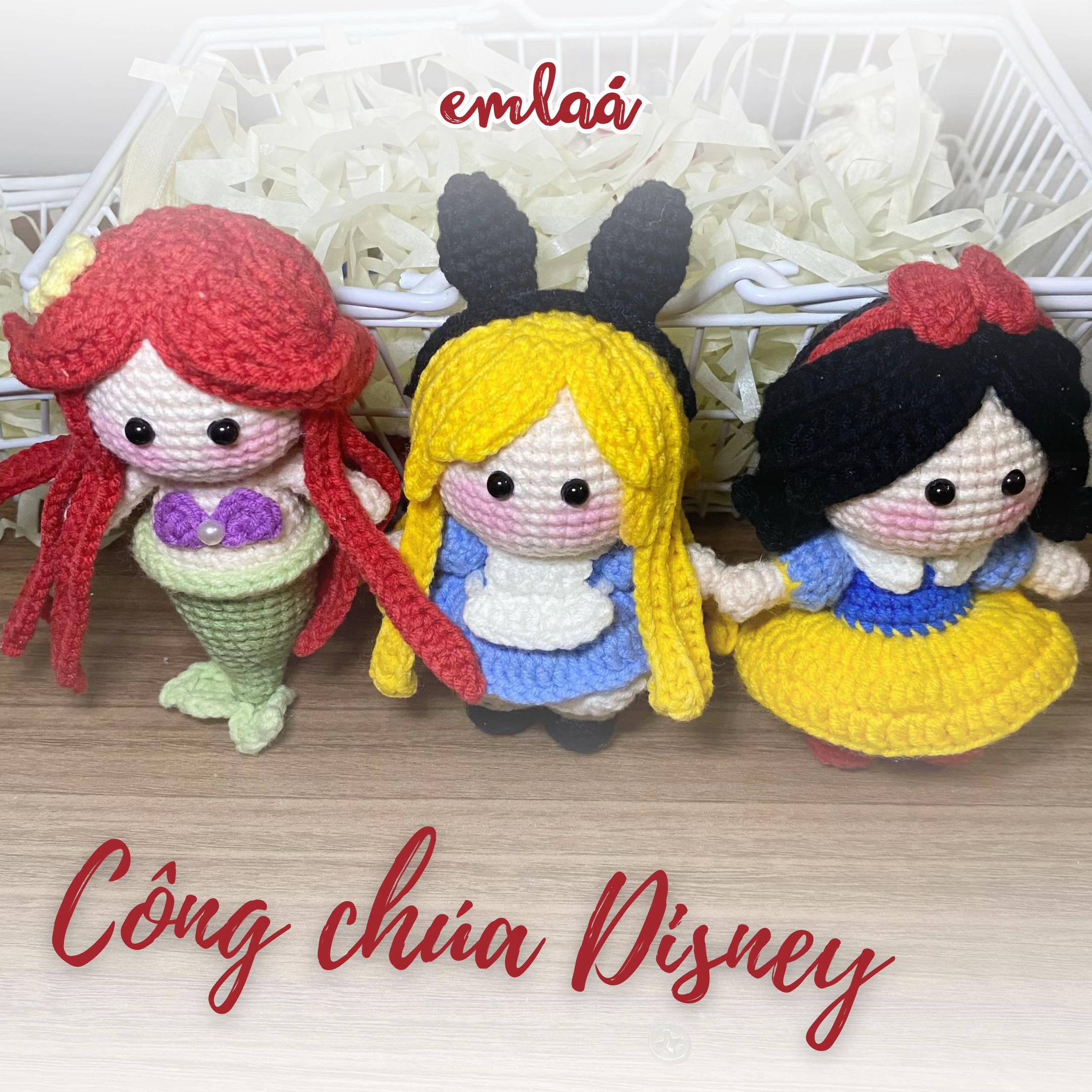 Bảng Chart Móc Len Công Chúa Disney: Bạch Tuyết, Ariel, Alice