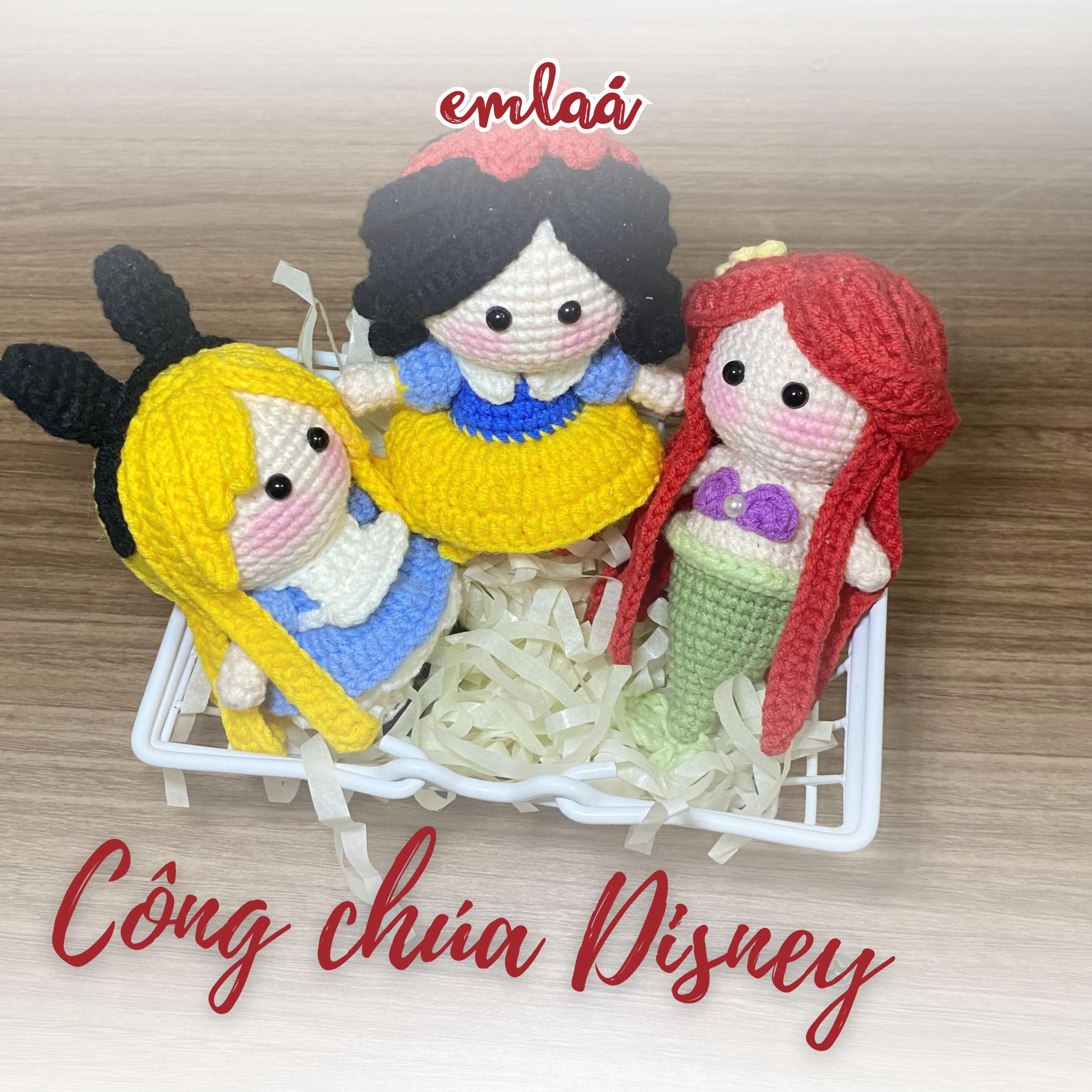 Bảng Chart Móc Len Công Chúa Disney: Bạch Tuyết, Ariel, Alice