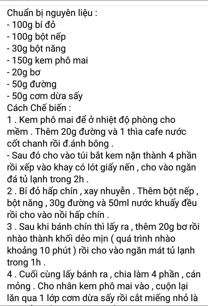 Bánh cuốn khoai lang nhân phô mai dừa