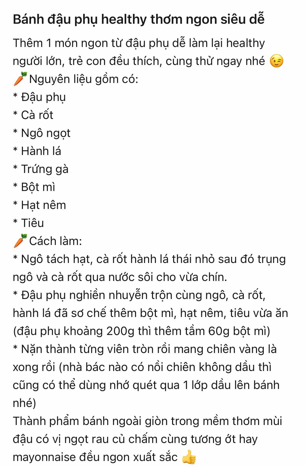 Bánh đậu phụ rau củ healthy thơm ngon, giòn rụm với cà rốt, ngô ngọt và hành lá
