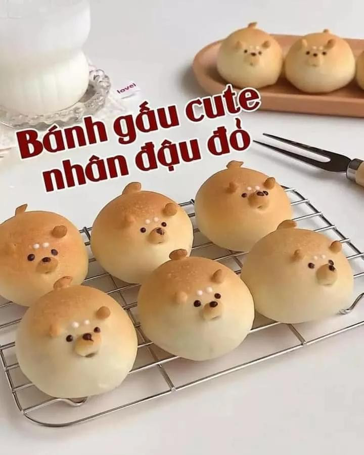 Bánh gấu cute nhân đậu đỏ thơm béo, hướng dẫn làm chi tiết từng bước
