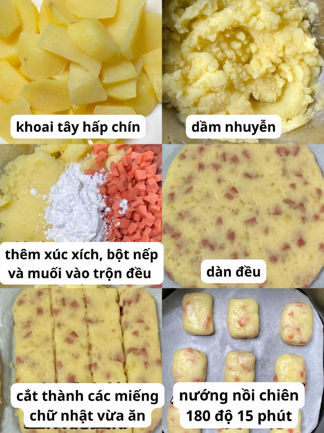 Bánh khoai tây xúc xích chiên giòn, công thức đơn giản ngon miệng