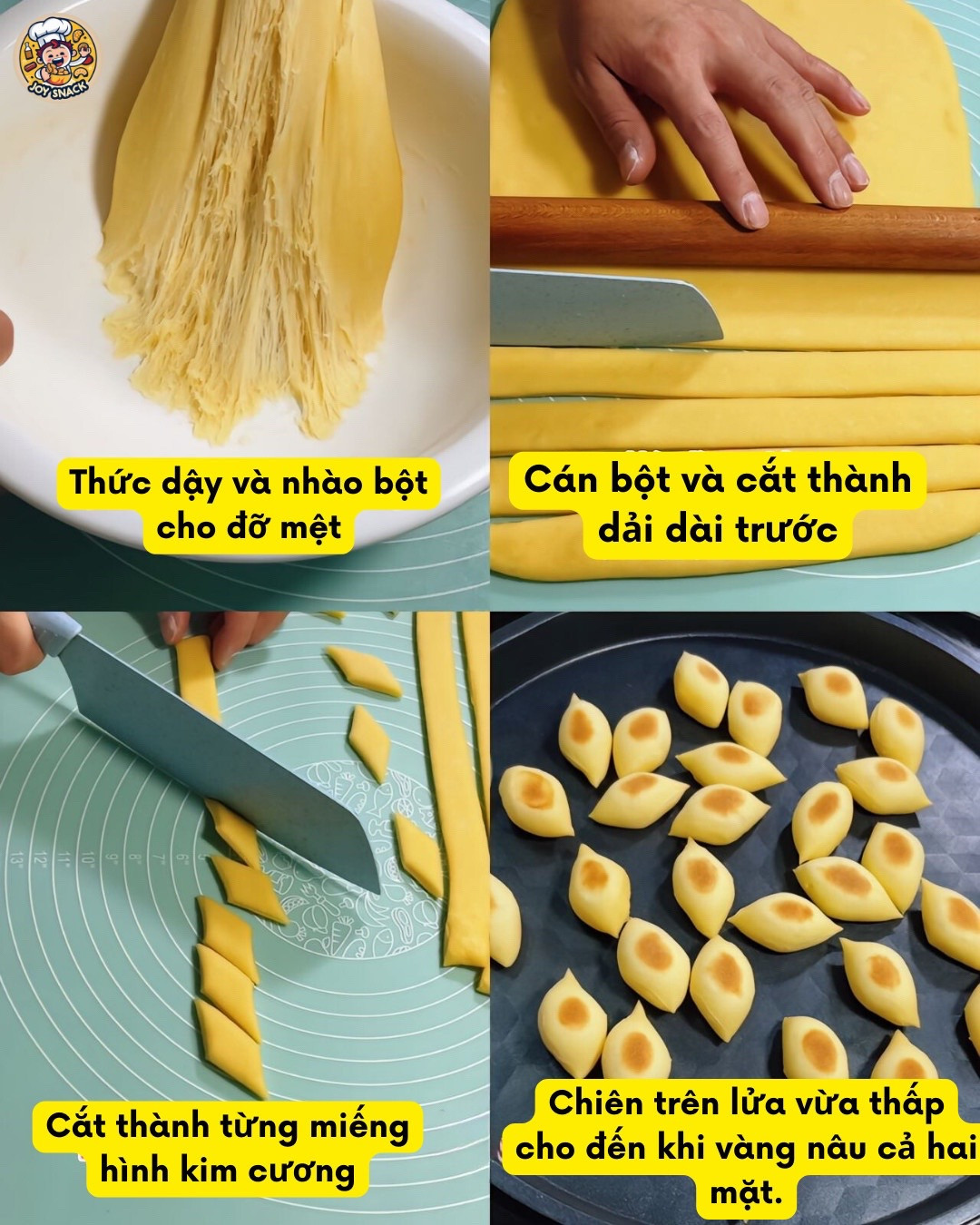 Bánh kim cương: Công thức làm bánh giòn tan từ trứng và bột mì