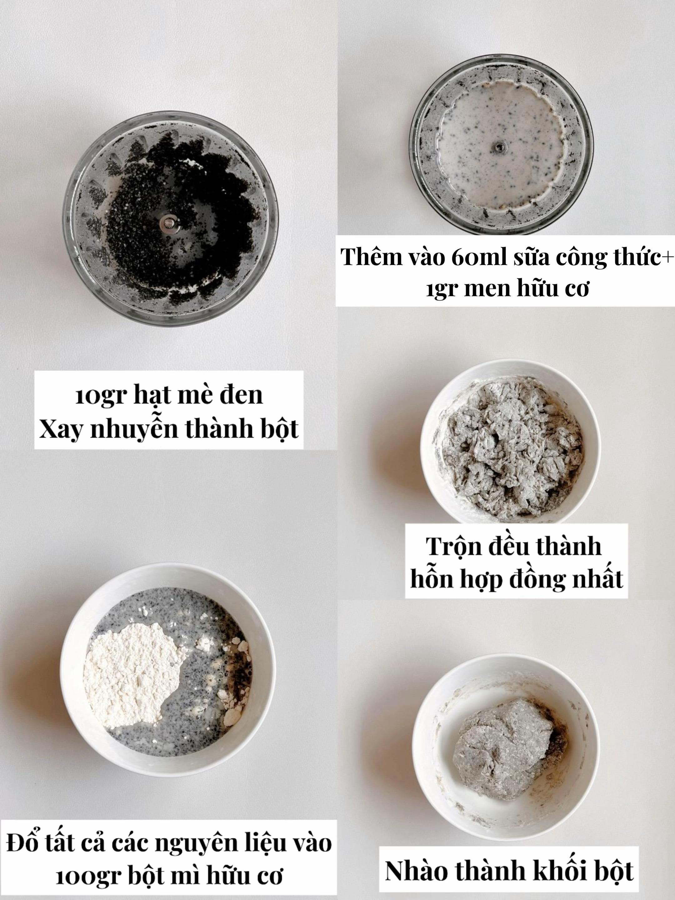 Bánh mì mè đen hấp mềm thơm cho bé ăn dặm từ 10 tháng tuổi
