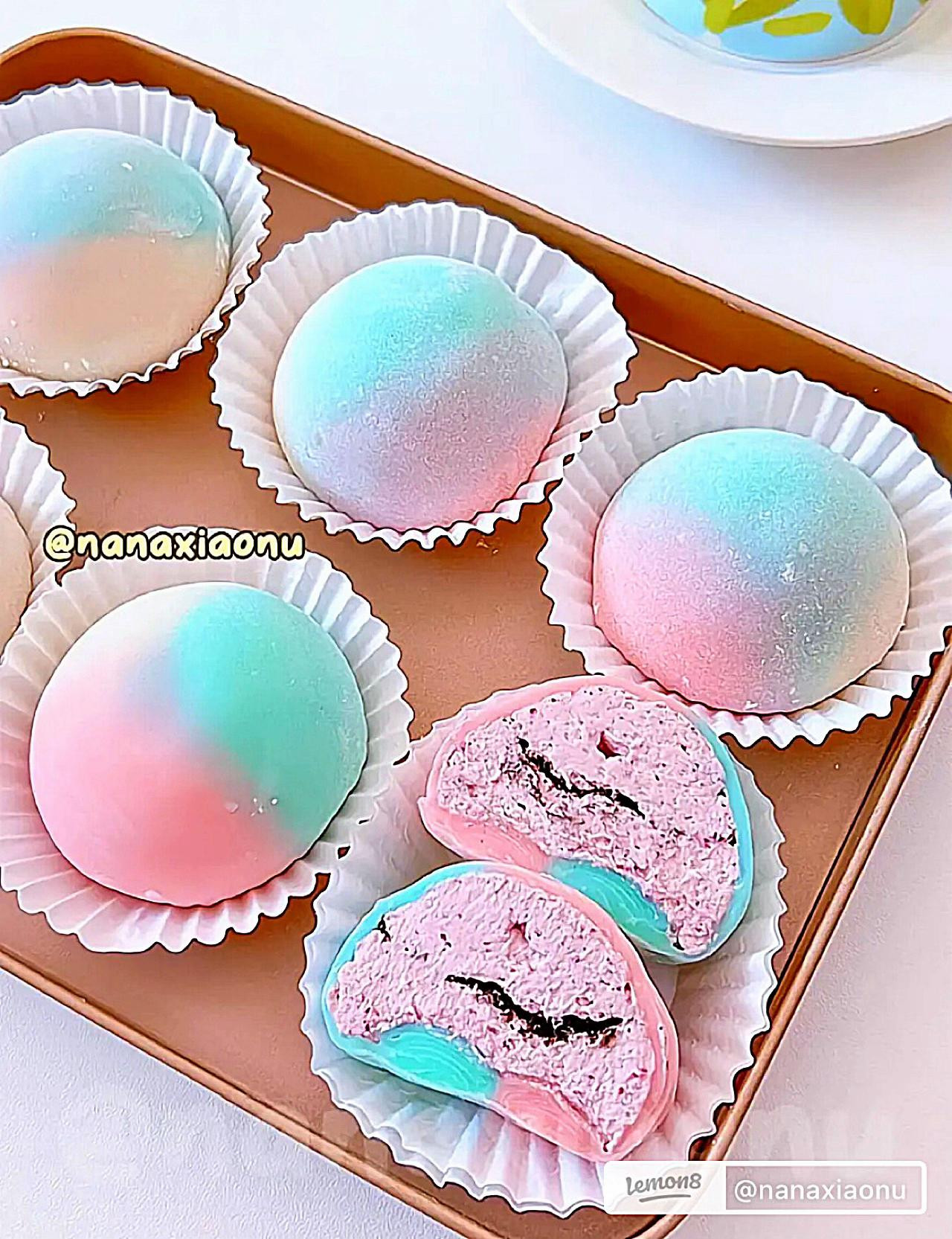 Bánh Mochi Galaxy Nhân Kem Việt Quất: Hướng Dẫn Chi Tiết Cách Làm Vỏ Nhiều Màu Và начинка Kem Oreo