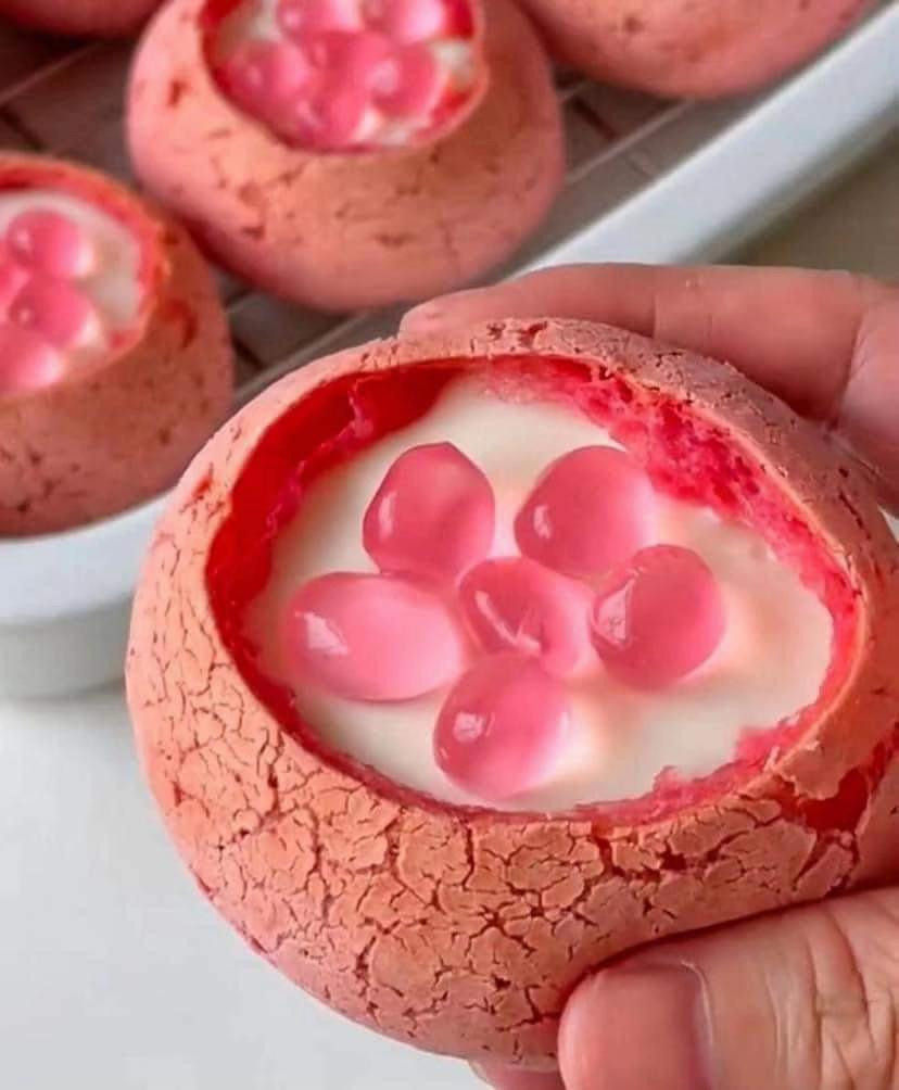 Bánh pudding sữa chua Mochi đào tự làm