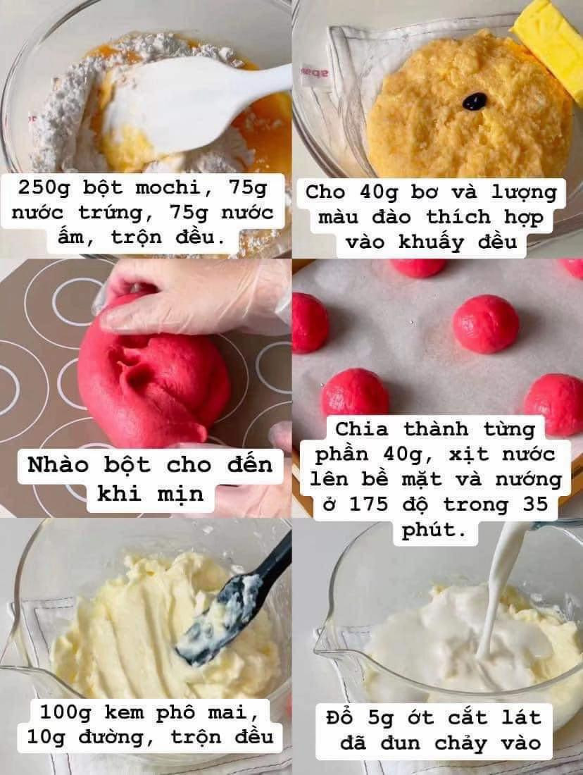 Bánh pudding sữa chua Mochi đào tự làm