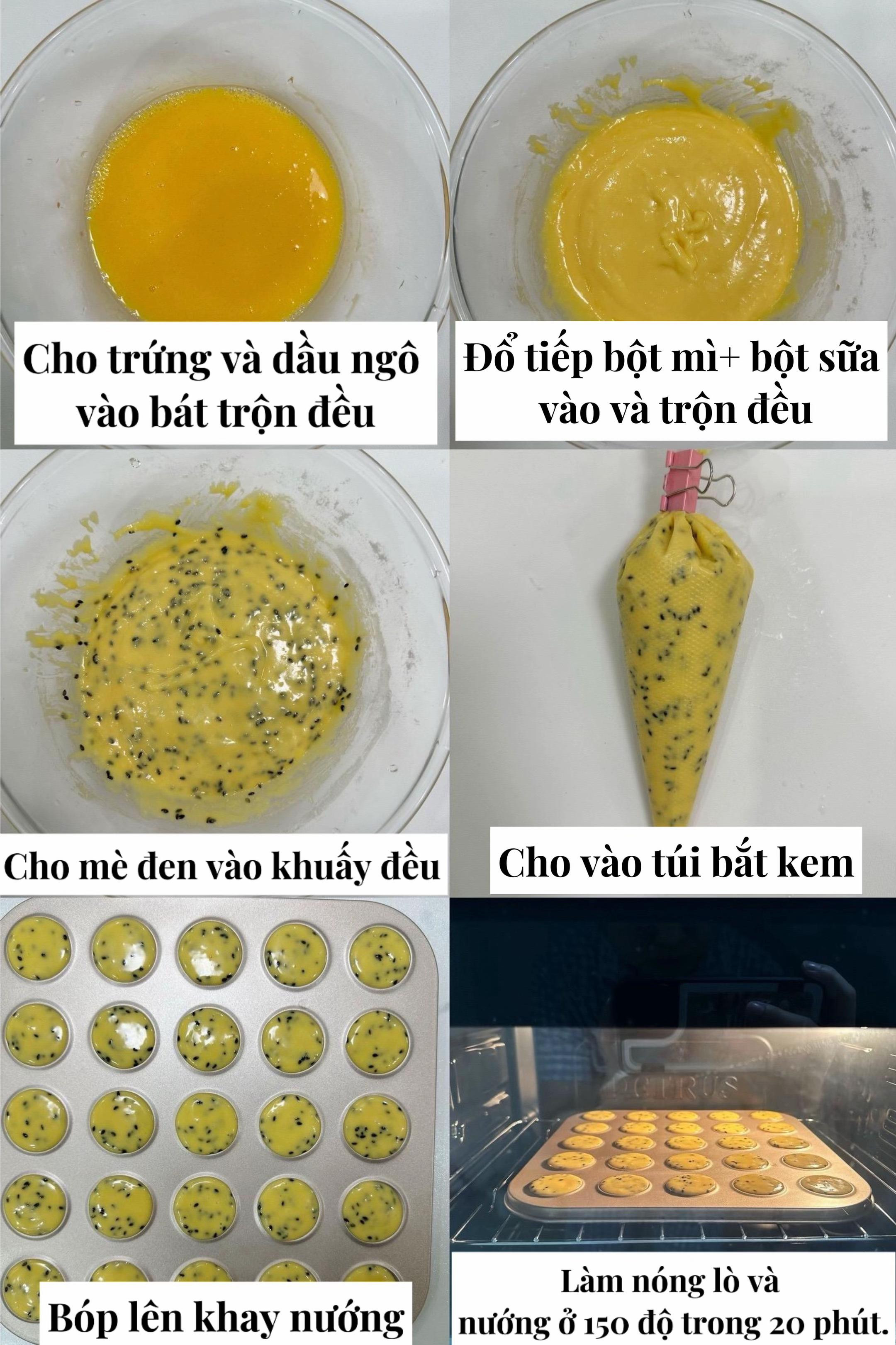 Bánh quy mè đen thơm giòn béo bổ cho bé, công thức làm bánh quy dinh dưỡng từ trứng gà và sữa công thức