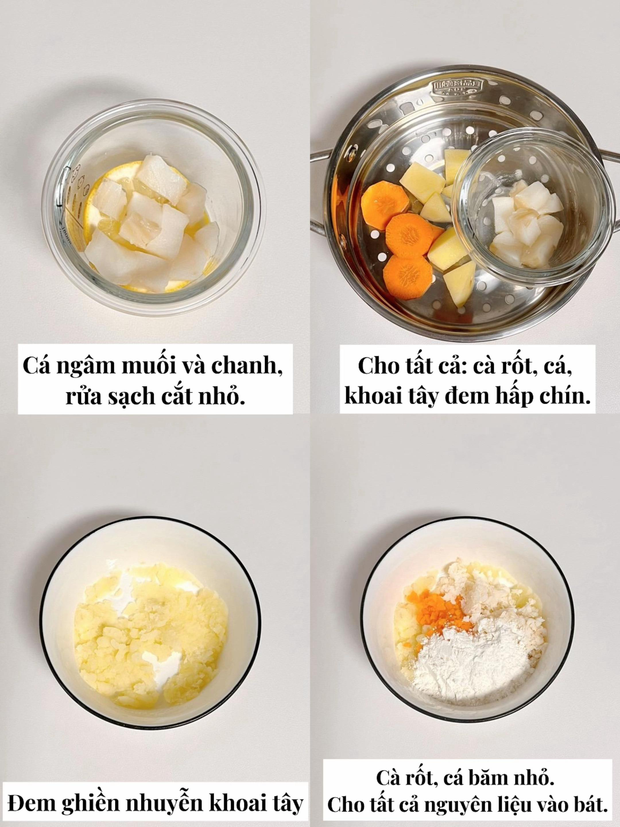 Bánh Rán Cá Khoai Tây Dành Cho Bé Trên 10 Tháng