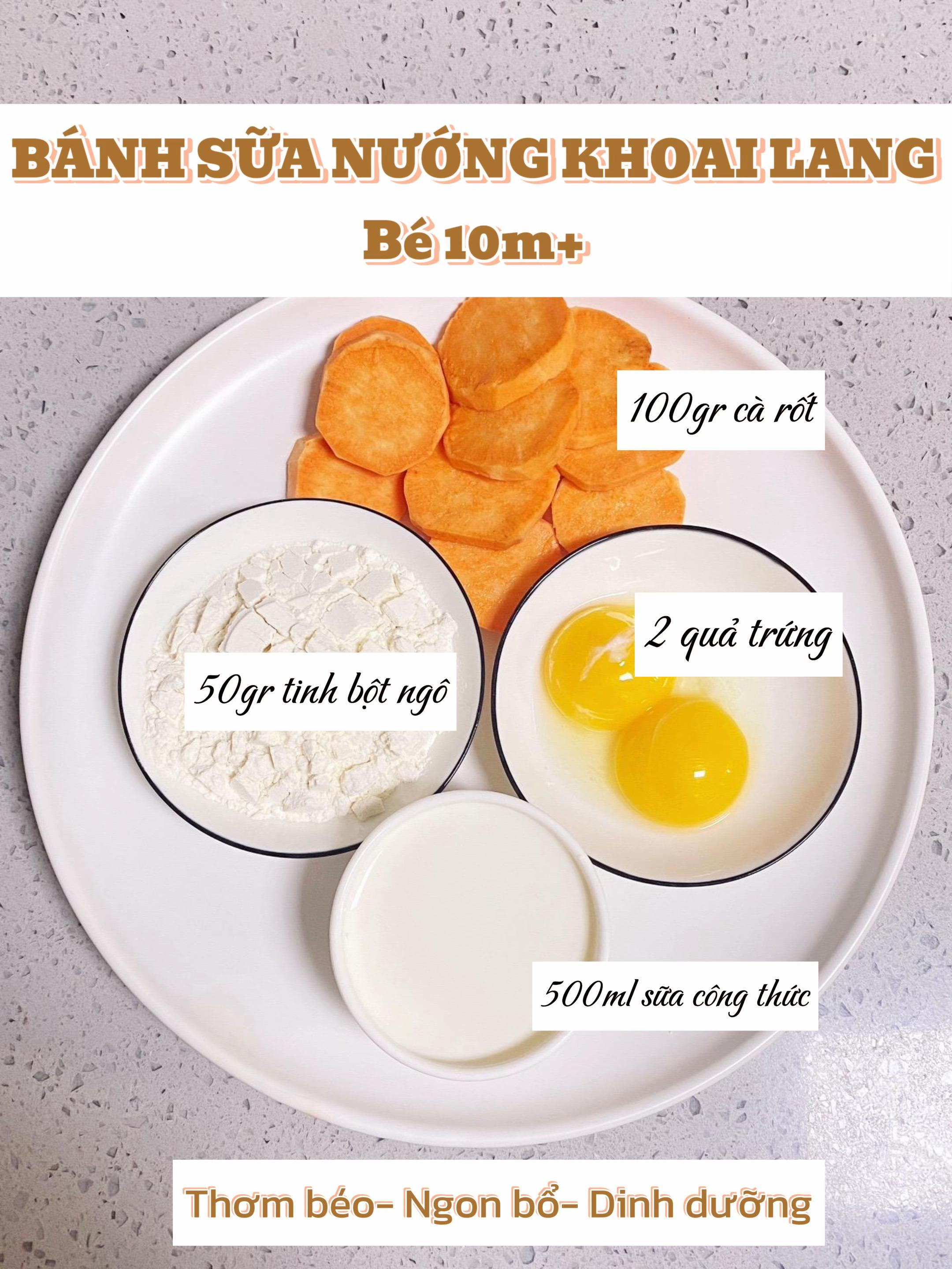 Bánh sữa nướng khoai lang cho bé trên 10 tháng tuổi, công thức thơm béo, ngon bổ và dinh dưỡng