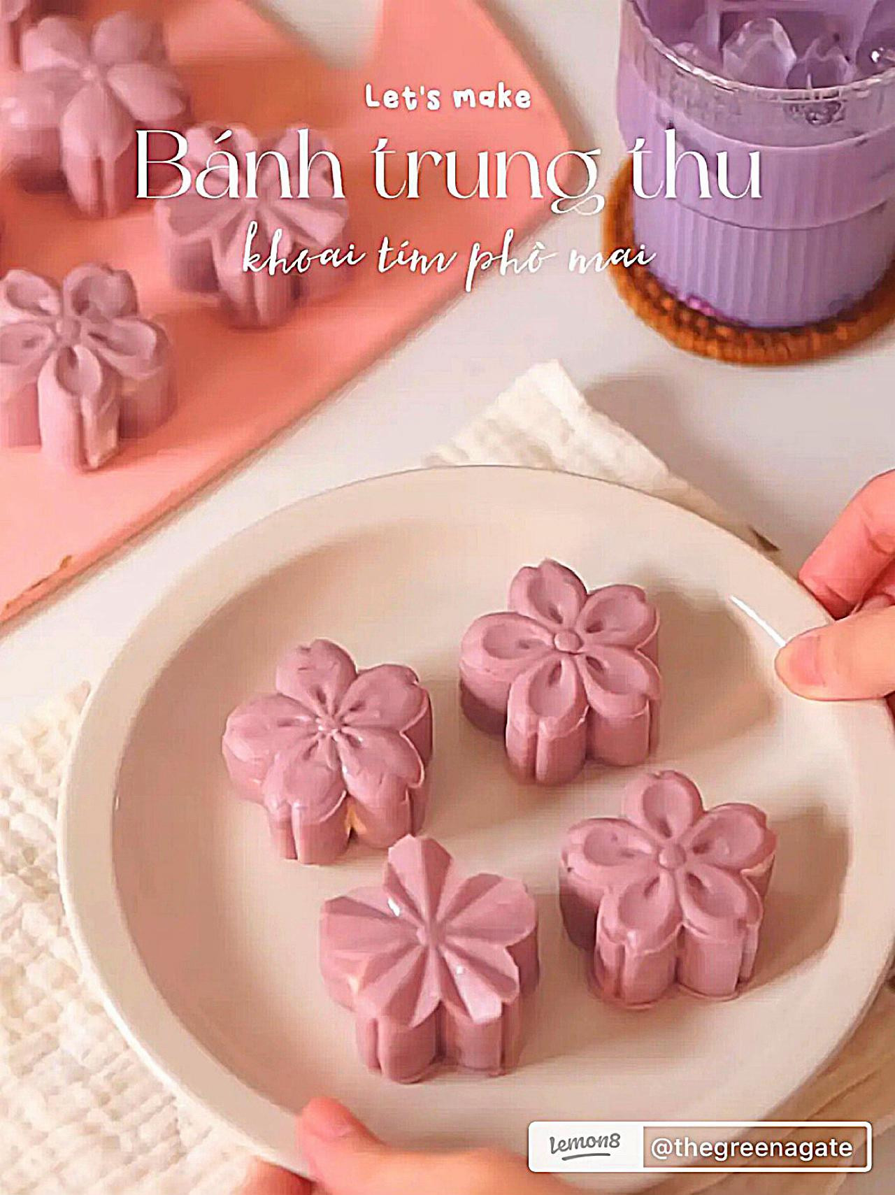 Bánh trung thu khoai tím phô mai không cần lò