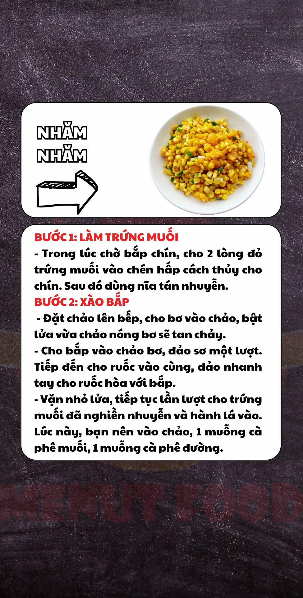 Bắp xào trứng muối: Món ăn vặt ngon tuyệt dễ làm với bắp Mỹ, ruốc khô và lòng đỏ trứng muối