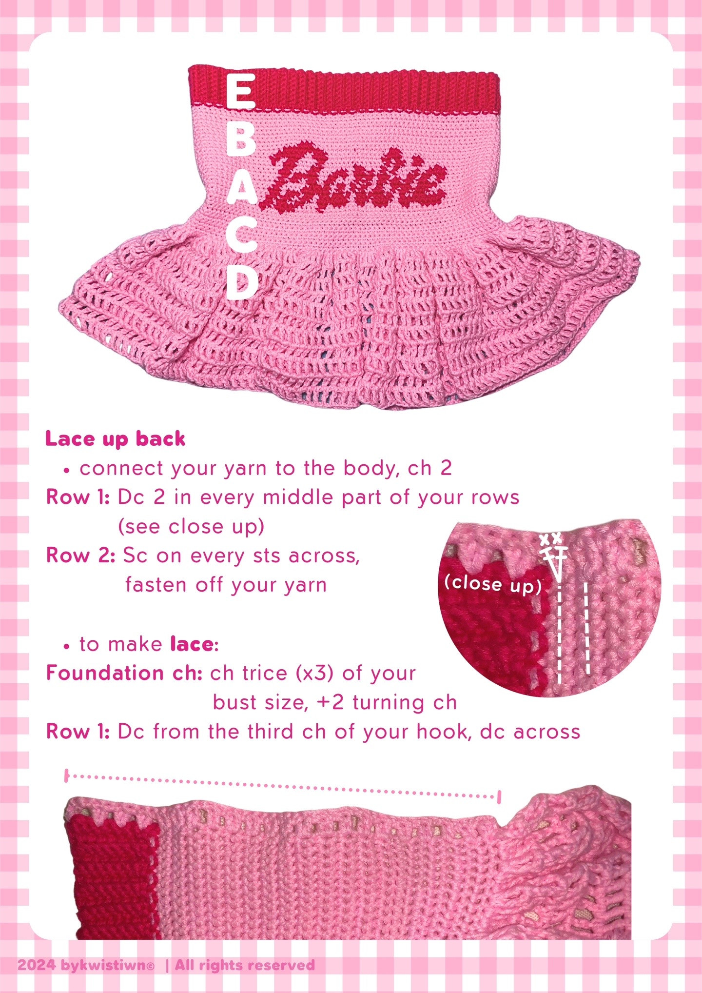 Barbara's Peplum Free Crochet Pattern: Barbie Inspired Pink Top with Ruffles