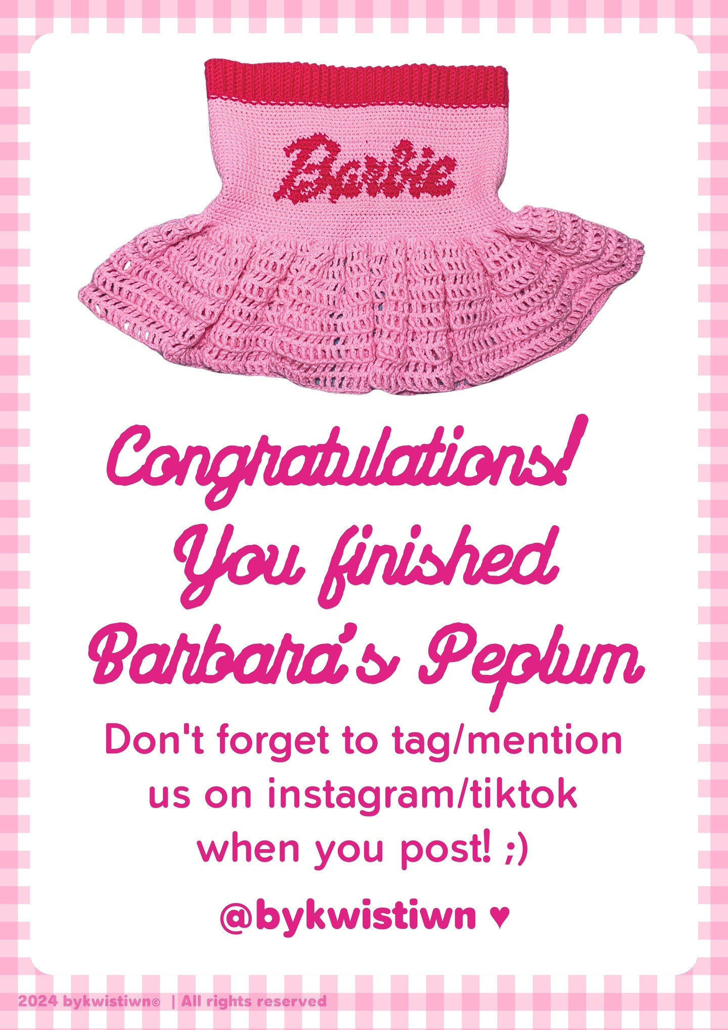 Barbara's Peplum Free Crochet Pattern: Barbie Inspired Pink Top with Ruffles