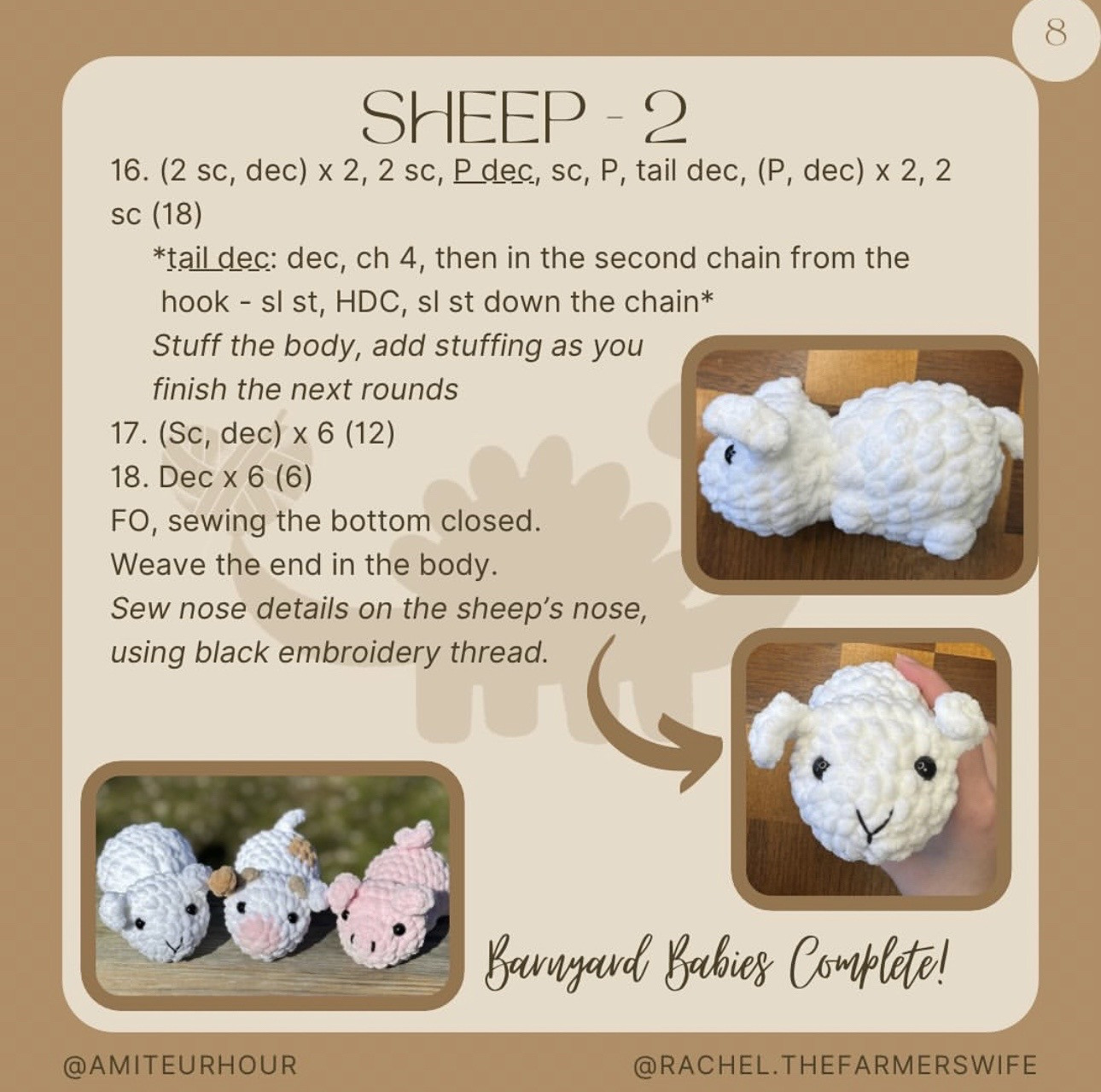 Barnyard Babies Free Crochet Pattern: Sheep, Cow, and Pig Amigurumi