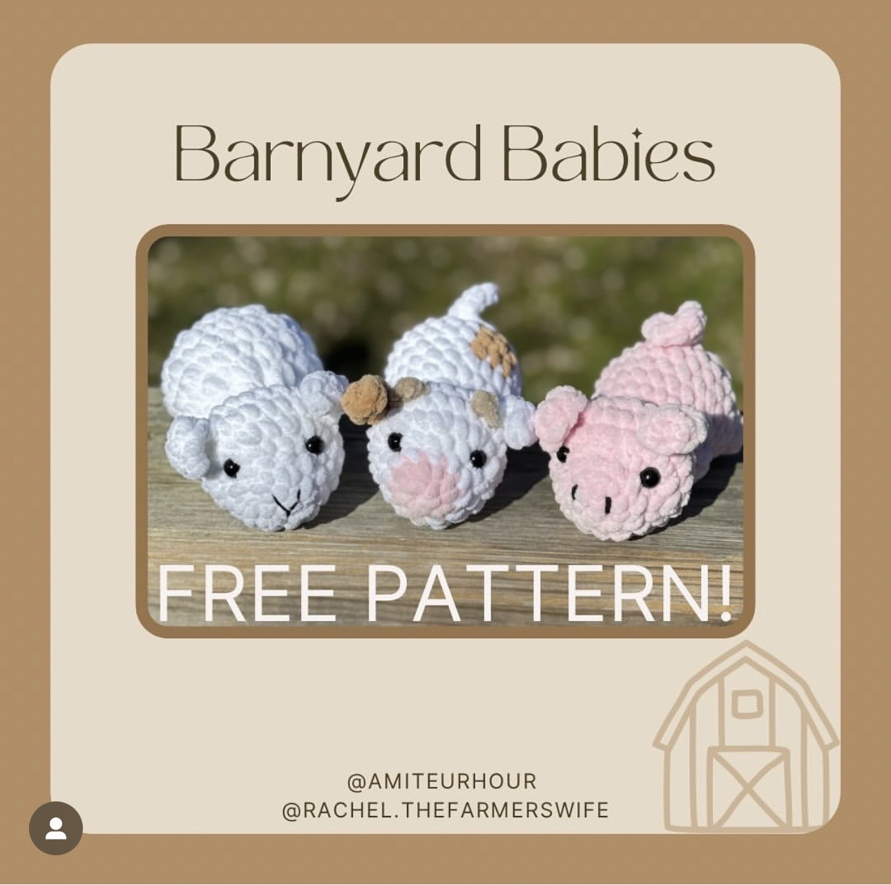 Barnyard Babies Free Crochet Pattern: Sheep, Cow, and Pig Amigurumi