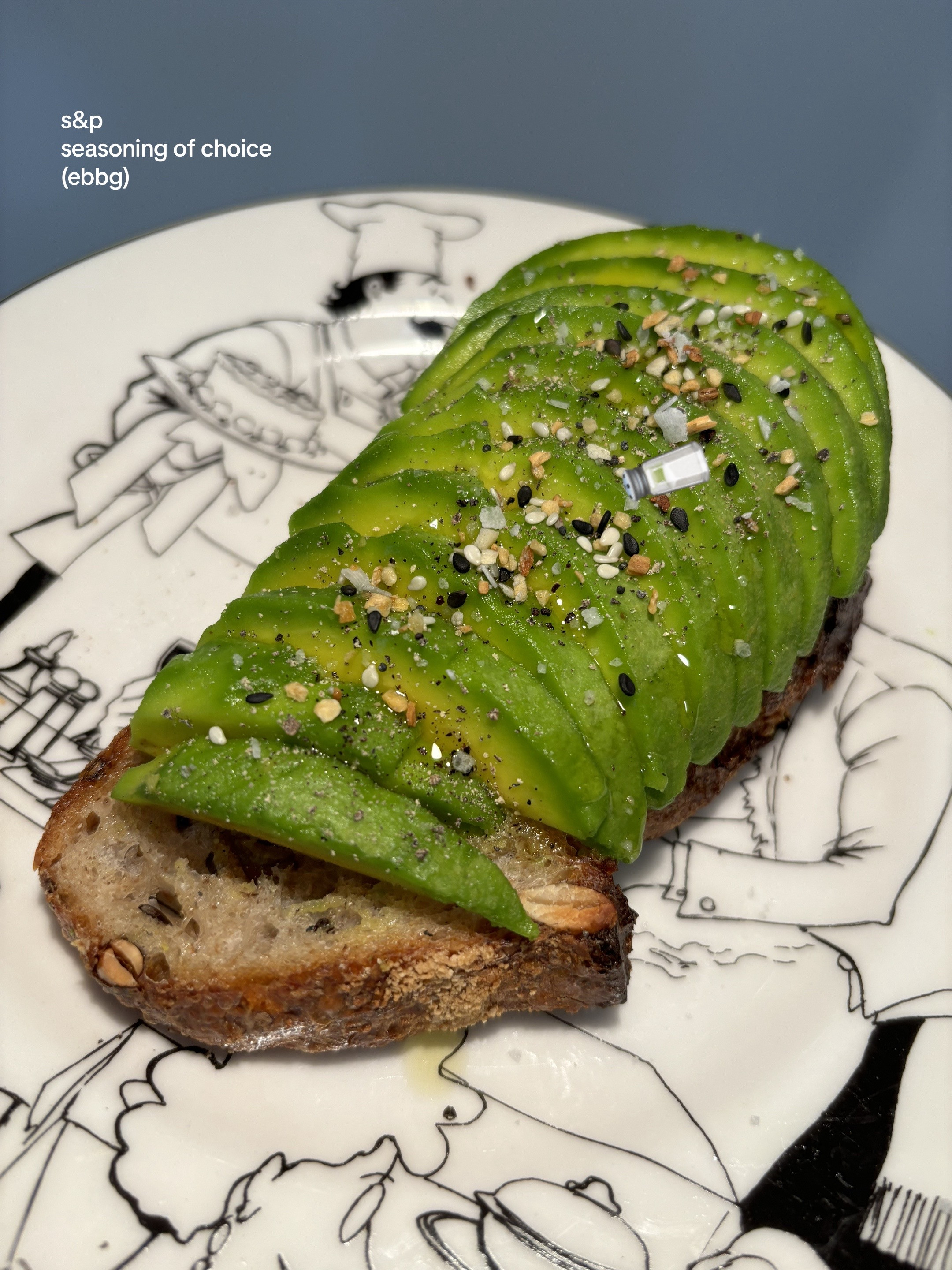 Basic Avocado Toast and Folded Eggs Recipe on Sourdough Bread