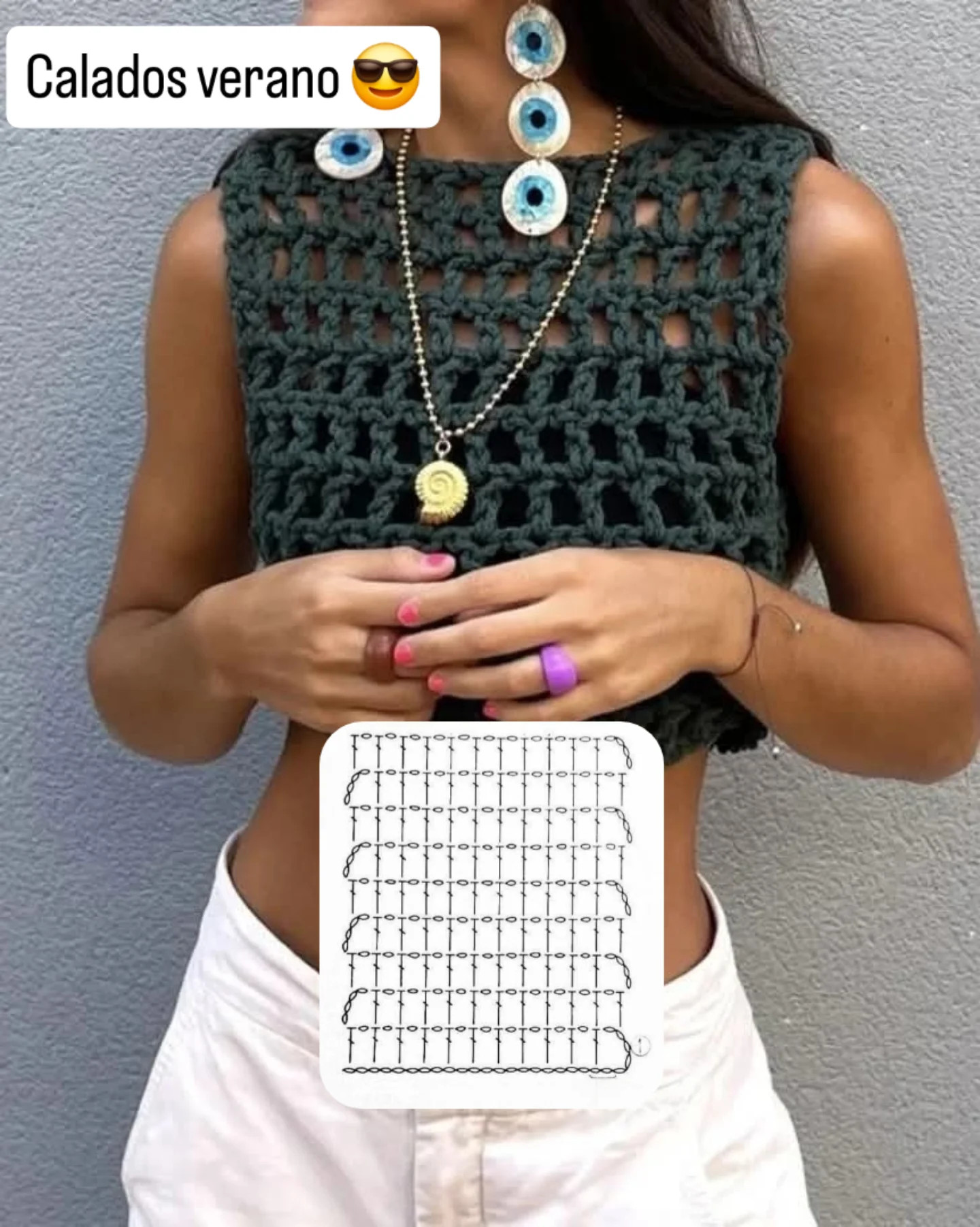 Básicos calados verano: Inspiración para tops y chalecos de crochet con hilo intermedio