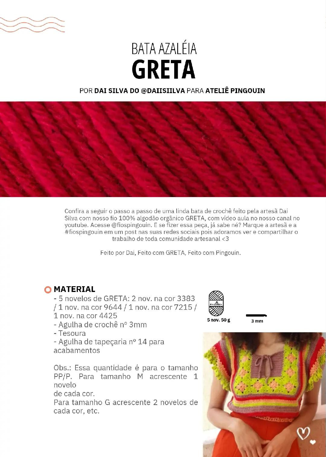 Bata Azaléia Greta: Tutorial Passo a Passo de Crochê com Fio Orgânico