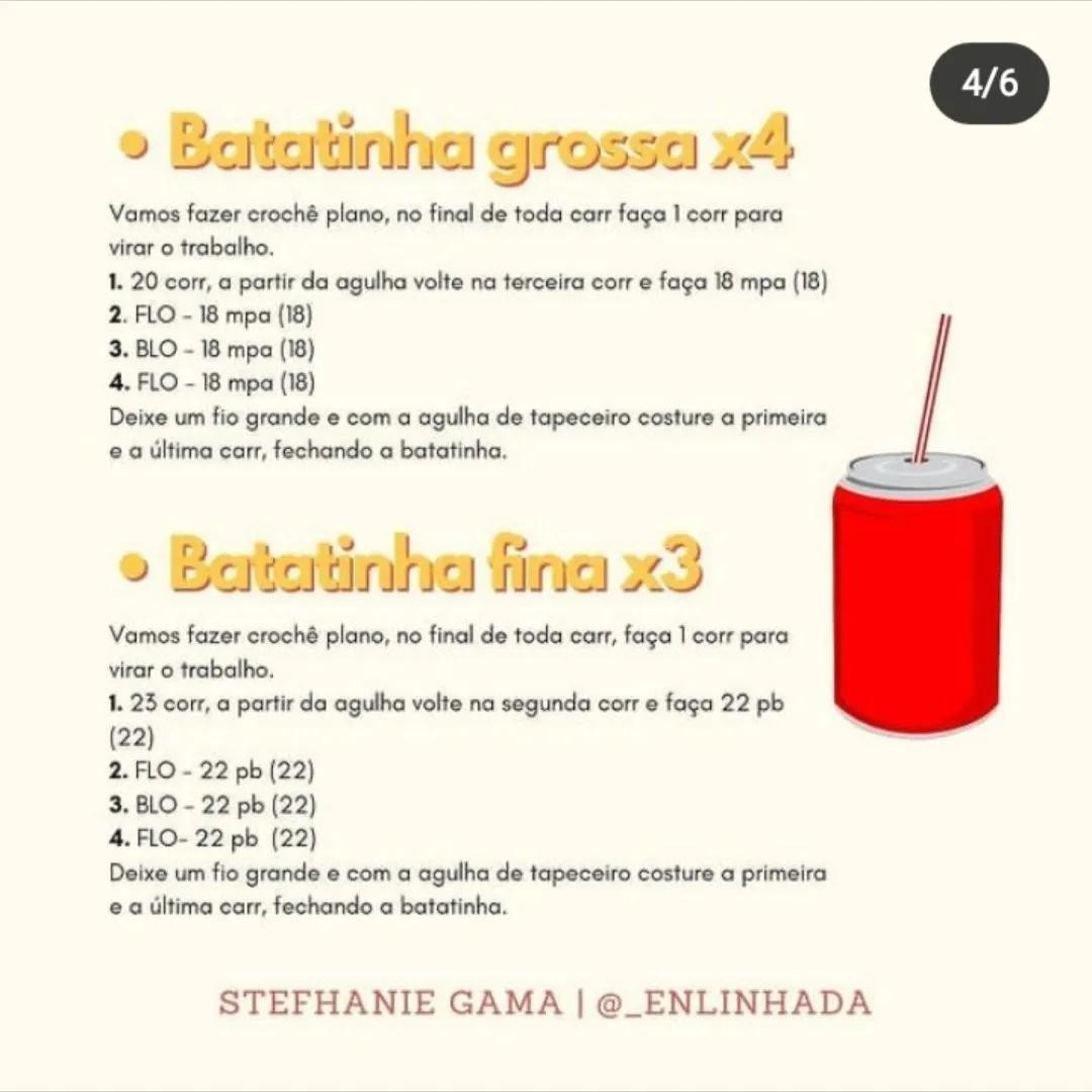 Batatinha Frita: Receita Grátis de Porta Fone Móc Len
