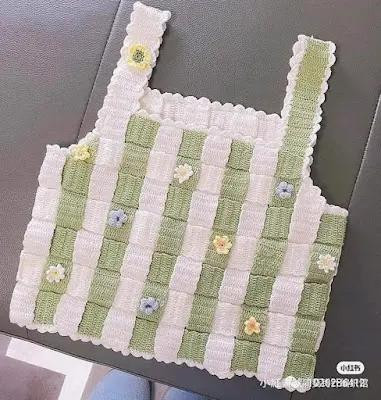 Beautiful Crochet Crop Top Charts with Flower Edges