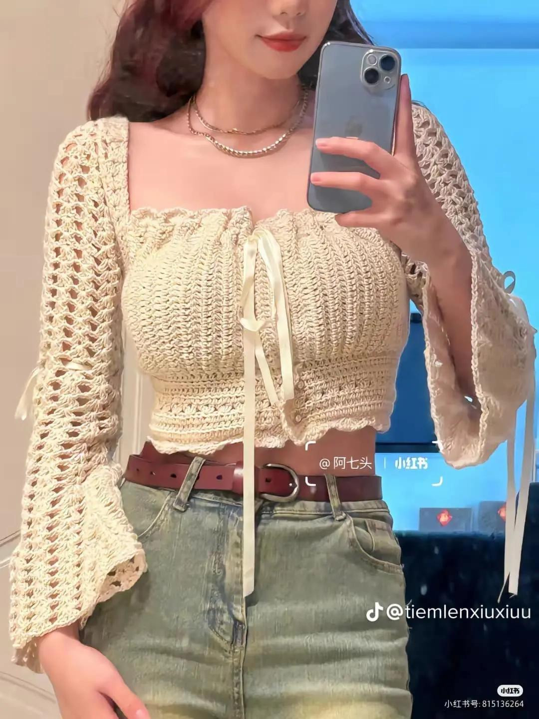 Beautiful Crochet Crop Top Charts with Flower Edges