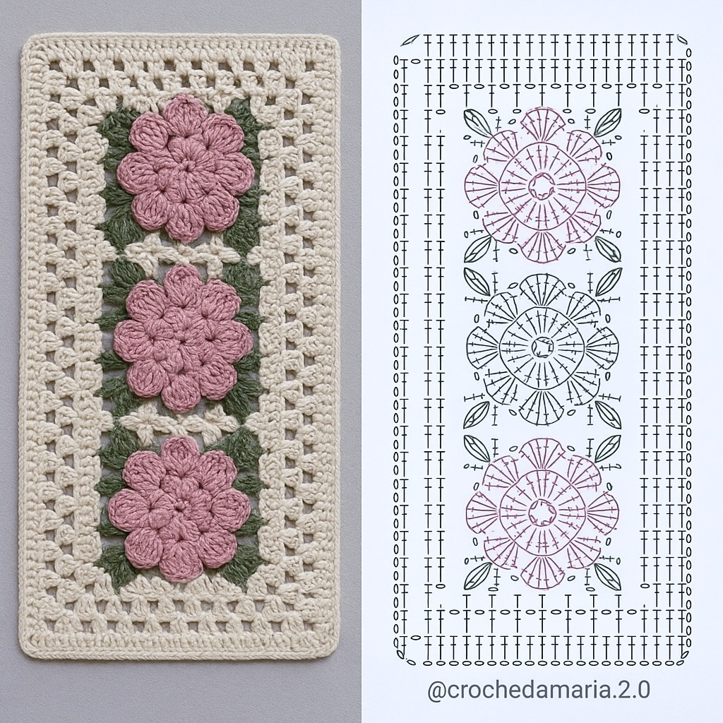 Beautiful Crochet Flat Charts: Sunflower Motif and Floral Placemat Patterns