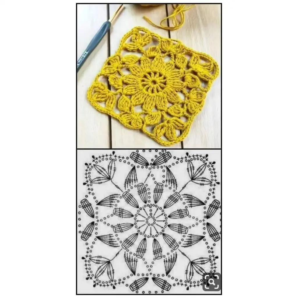 Beautiful Crochet Flower Square Patterns with Detailed Charts