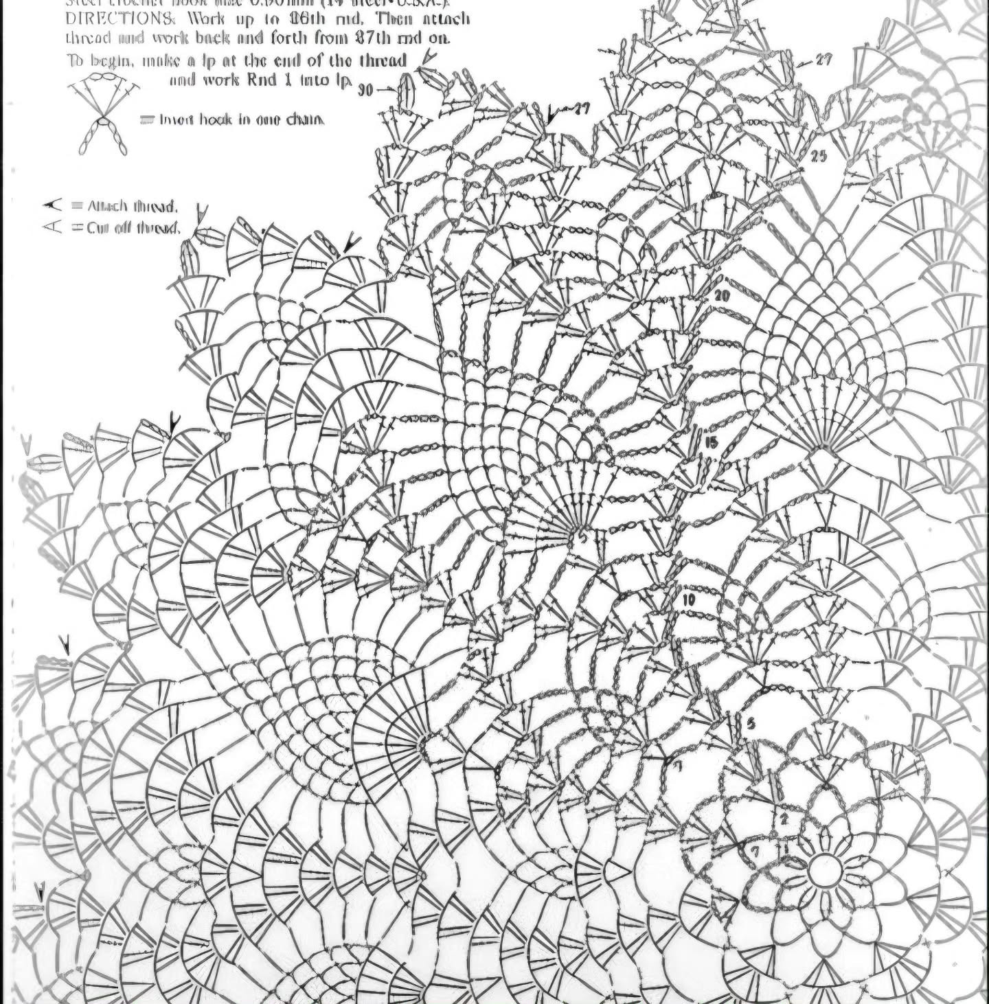 Beautiful Crochet Round Tablecloth Pattern with Detailed Chart Instructions