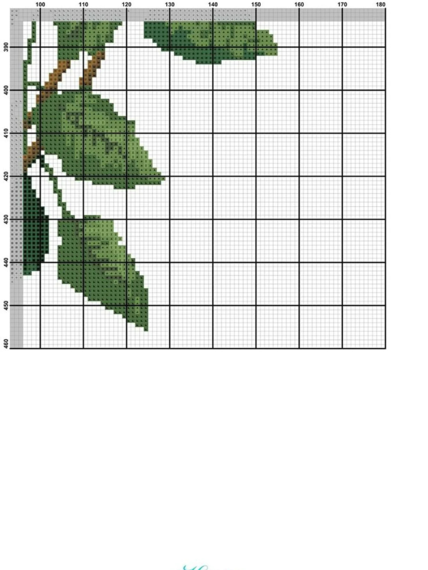 Beautiful Multi-Colored Rose Vine Cross Stitch Pattern Chart by Sweet Garden